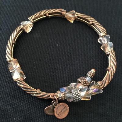 Copper tone, Alex and Ani crystal wrap bracelet