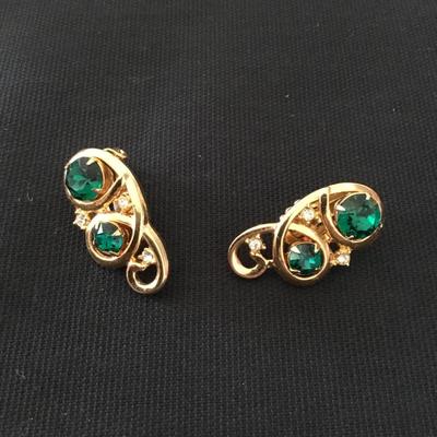 Vintage clip on earrings, gold toned