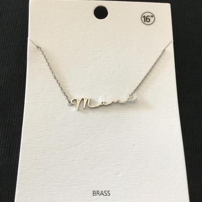Brass mama, dainty, necklace