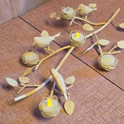 Metal birds & nests Candle Holder Centerpiece