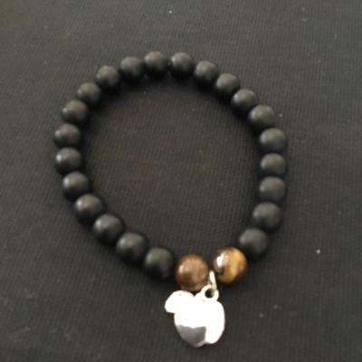 Tigers, eye, stone beaded stretch bracelet