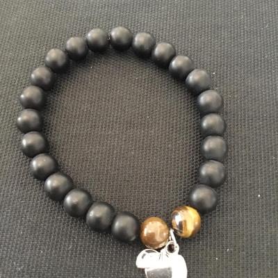 Tigers, eye, stone beaded stretch bracelet
