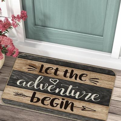 "Let The Adventure Begin" Entrance Door Mat - 17" x 30" - Entryway Door Mat Decor, Entrance Rug for Camper RV Trailer...