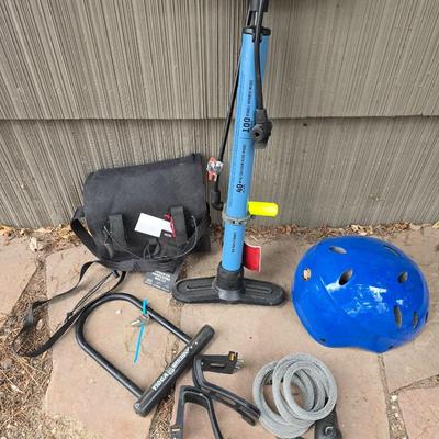 Bicycle accessories - Mongoose helmet - Bike pump - Handlebar bags -Bike lock with 2 keys - Tire kit and more