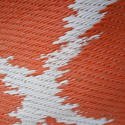 Orange diamonds designed reversible outdoor area rug 84" x 60"