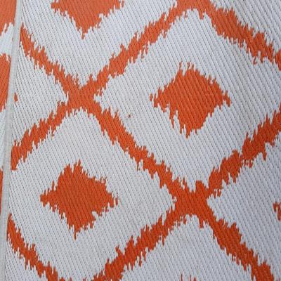 Orange diamonds designed reversible outdoor area rug 84" x 60"