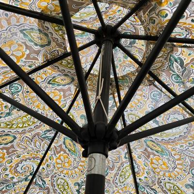 Like new crank style umbrella with umbrella stand