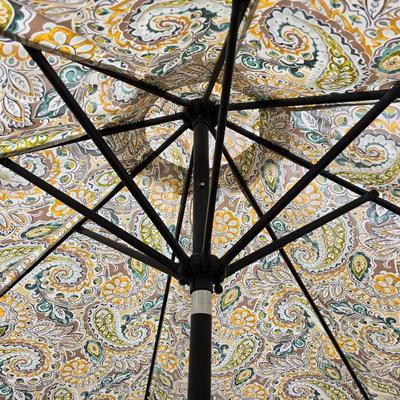 Like new crank style umbrella with umbrella stand