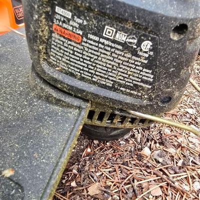 Black & Decker Electric yard tools - weed eater / trimmer with string and a blower with attachments and bag