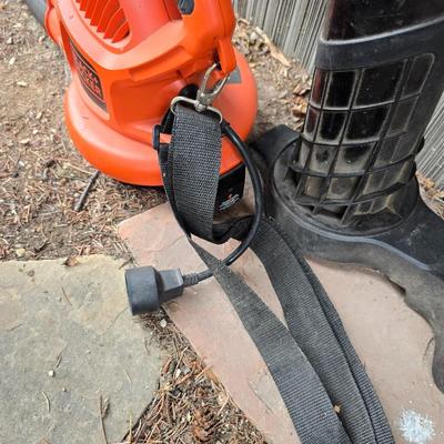 Black & Decker Electric yard tools - weed eater / trimmer with string and a blower with attachments and bag