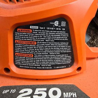 Black & Decker Electric yard tools - weed eater / trimmer with string and a blower with attachments and bag