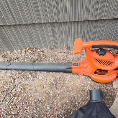 Black & Decker Electric yard tools - weed eater / trimmer with string and a blower with attachments and bag