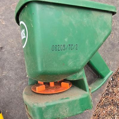 Garden tools - Scott's handheld spreader -Aluminum Garden shovel -Hand fork and Fiskars Pruners and weed tool