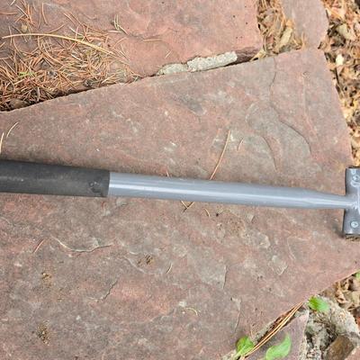 Gardening tools - hand leaf paddle rakes - Stainless digging trowel - Hand scuffle hoe and a yellow jacket trap with bait