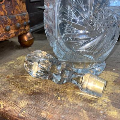 Tall crystal decanter