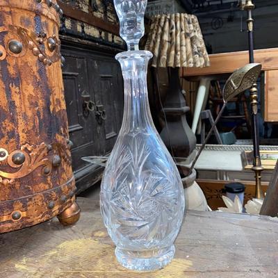 Tall crystal decanter