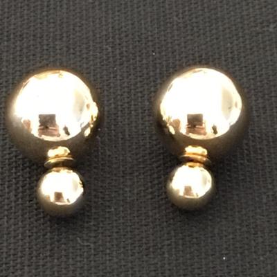 Gold toned, double sided earrings