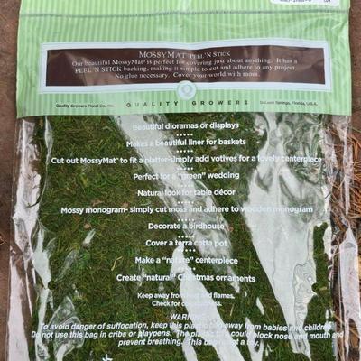 Garden pot with stand - partial bag of rose food - crafting moss - and a unopened bag of Odla hydroponic clay beads
