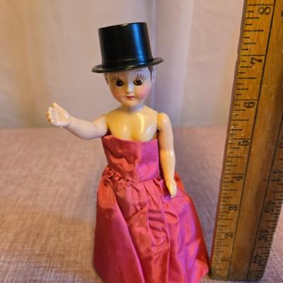 Vintage male doll in dress & top hat