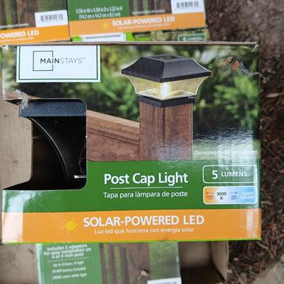 Five brand new Mainstays Post Cap light - Solar powered LED lights