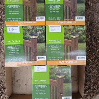 Five brand new Mainstays Post Cap light - Solar powered LED lights