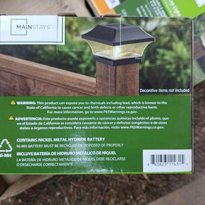 Five brand new Mainstays Post Cap light - Solar powered LED lights