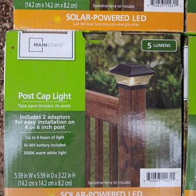 Five brand new Mainstays Post Cap light - Solar powered LED lights