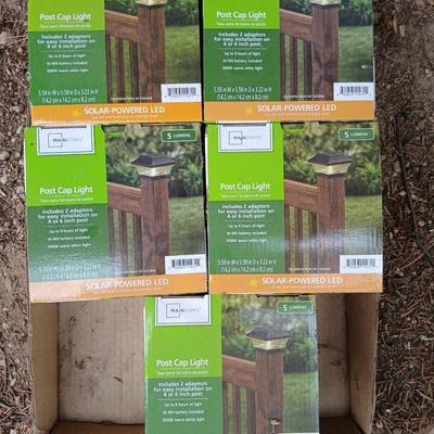 Five brand new Mainstays Post Cap light - Solar powered LED lights