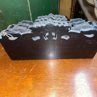 Carved wood letter sorter