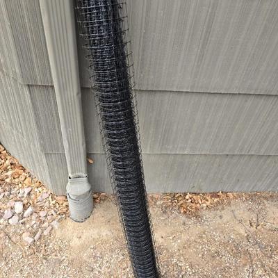Brand new Vigoro Empire and Westrbrook Garden gate a roll of mesh barrier and a black plastic with handle