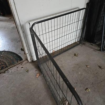 Lightweight metal Portable pet containment fencing - fence in or out with 2 doors and rods to secure together