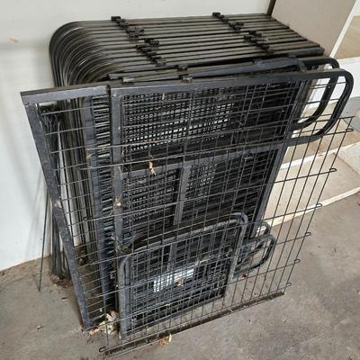 Lightweight metal Portable pet containment fencing - fence in or out with 2 doors and rods to secure together