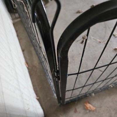 Lightweight metal Portable pet containment fencing - fence in or out with 2 doors and rods to secure together