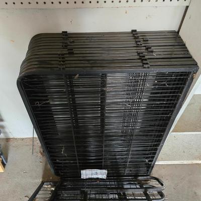 Lightweight metal Portable pet containment fencing - fence in or out with 2 doors and rods to secure together