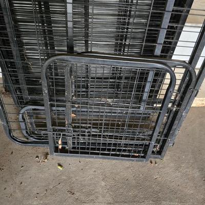 Lightweight metal Portable pet containment fencing - fence in or out with 2 doors and rods to secure together