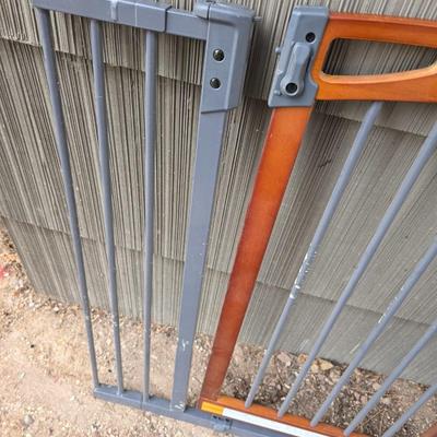 Two child / Pet gates - summer wood with metal rails and a wooden one