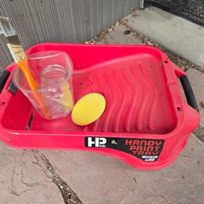 Painting supplies - rollers - brushes - trays - telescoping handle - and more