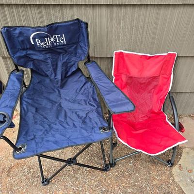 Two folding camping / Sports chairs - with storage bags