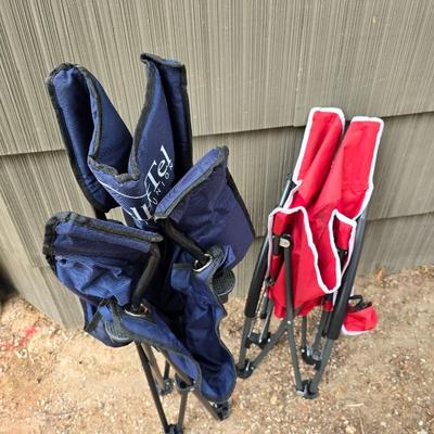 Two folding camping / Sports chairs - with storage bags
