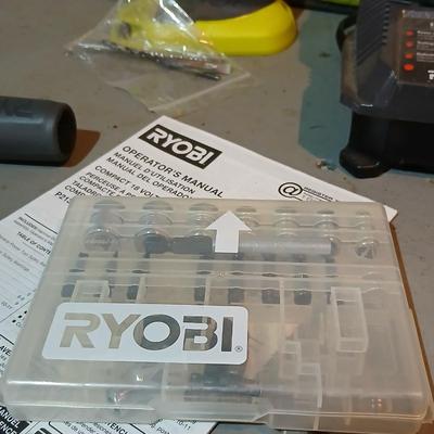 Ryobi Compact 18 volt hammer drill with battery, charger, storage bag and accessories