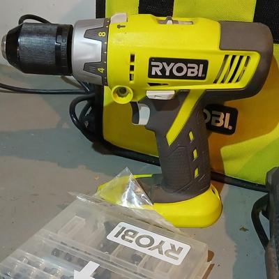 Ryobi Compact 18 volt hammer drill with battery, charger, storage bag and accessories