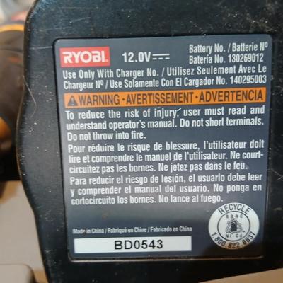 Ryobi cordless drill-driver with case - 2 batteries - charger- Instructions and some accessories 12 volt