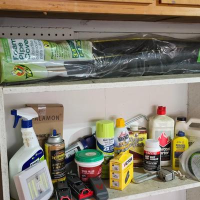 Household chemicals & small repair / project items including edges for a raised garden bed !
