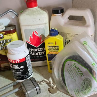 Household chemicals & small repair / project items including edges for a raised garden bed !