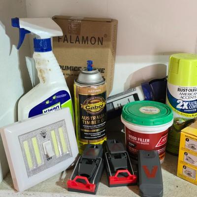 Household chemicals & small repair / project items including edges for a raised garden bed !
