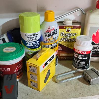 Household chemicals & small repair / project items including edges for a raised garden bed !
