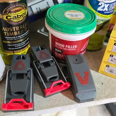 Household chemicals & small repair / project items including edges for a raised garden bed !