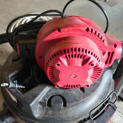 Craftsman 16 gallon wet/dry vacuum with removable blower and several attachments and extension cord.