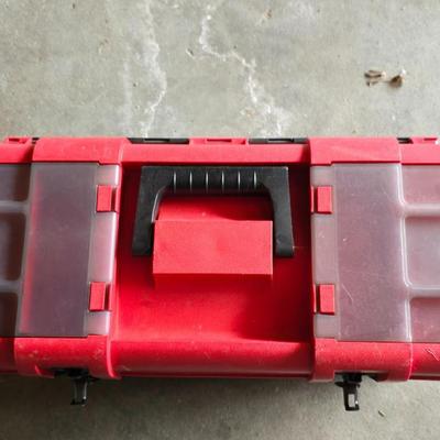 Small craftsman toolbox with an assortment of tools