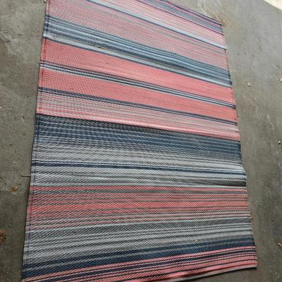 Pink stripe Outdoor area rug 80" x 60"